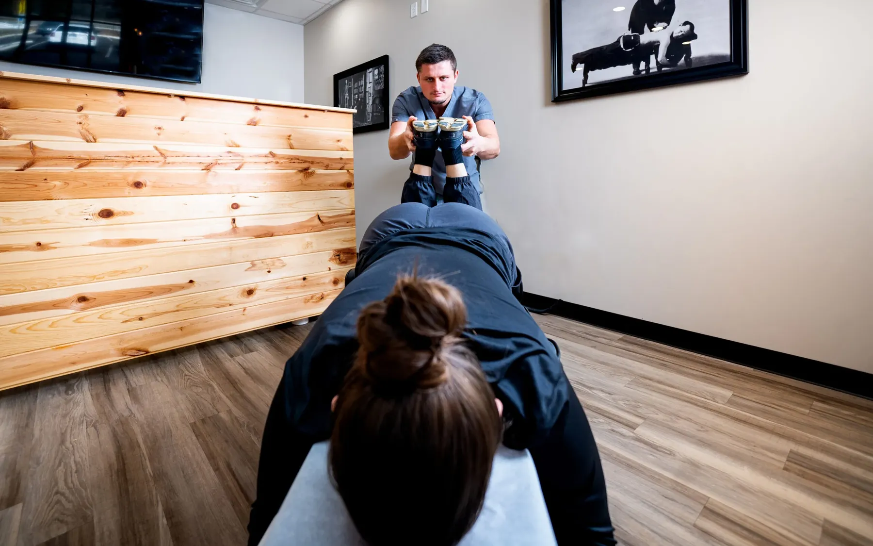 Dr. Palmer adjusting a patient