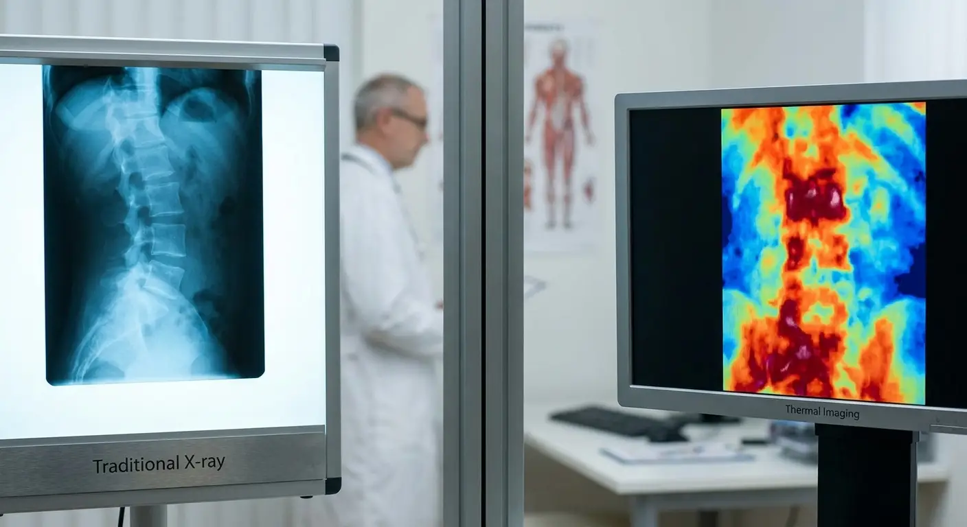 Comparison of X-ray imaging and thermal imaging of the spine at Life Charge Chiropractic in Gallatin TN